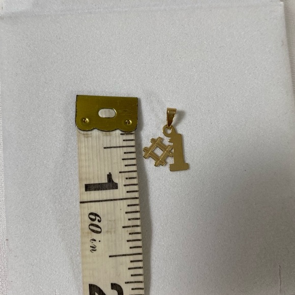 14K YELLOW GOLD number 1 pendant REAL GOLD - Picture 10 of 12
